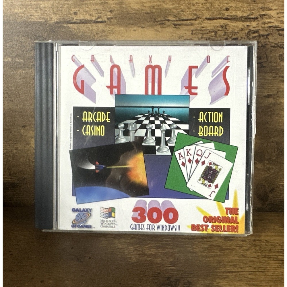 Galaxy of Games PC CD-Rom 1997 (Over 300 Arcade, Casino, Action, Board & More)
